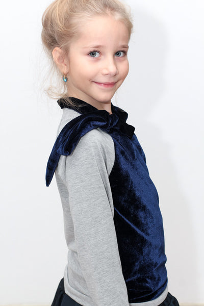 Top with navy velvet