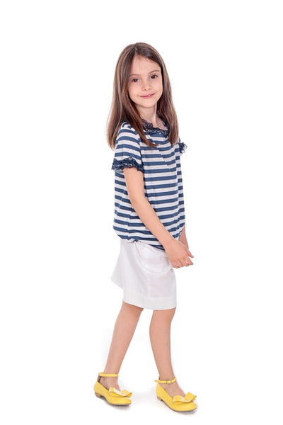 Sailor top with blue lace