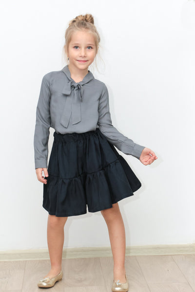 Gray top with bow
