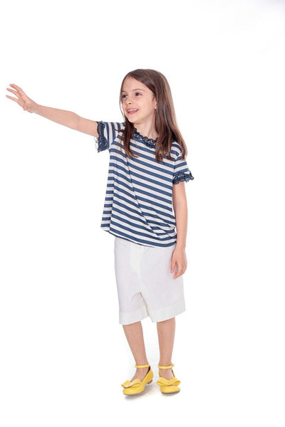 Sailor top with blue lace