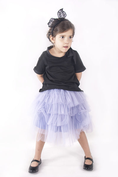 Lavander tutu with asymmetric ruffles