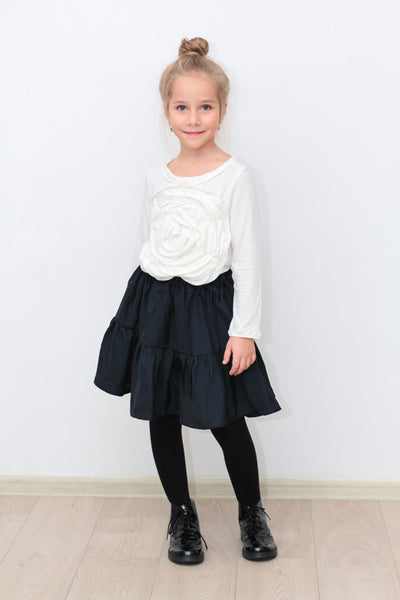 Navy blue ruffle skirt