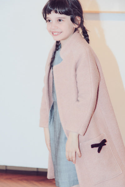 Wool coat with bows details