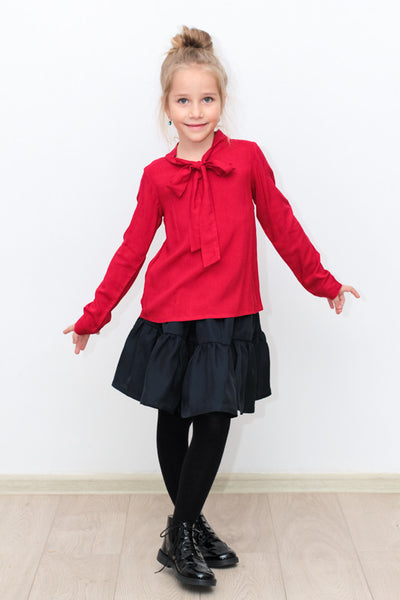 Red top with bow
