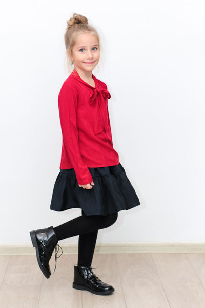 Red top with bow
