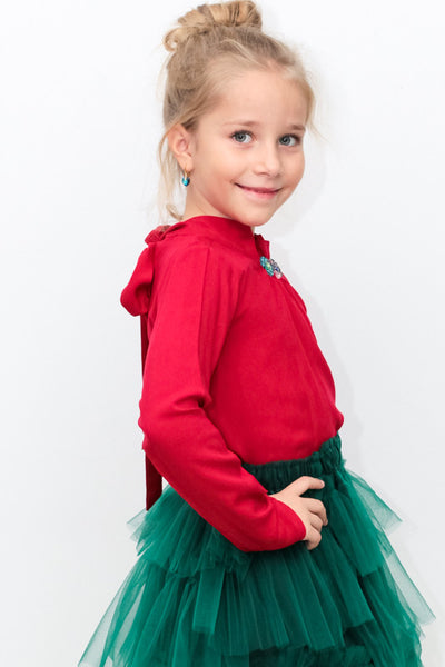 Red top with crystals