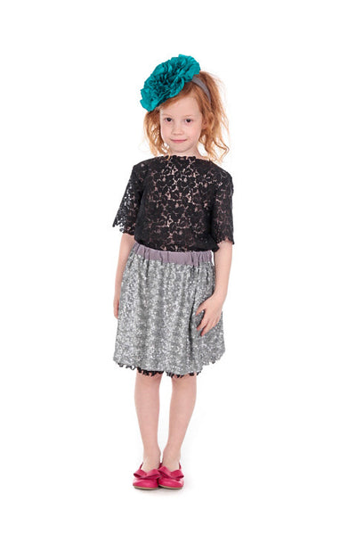 Silver sequin skirt