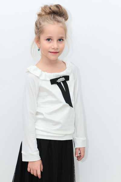 White silk velvet top