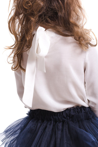 White top with crystals embroidery